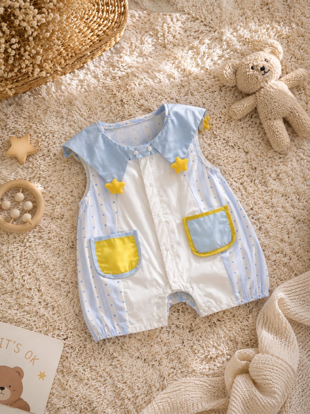 Little Star Sailor  Summer Cotton Baby Romper