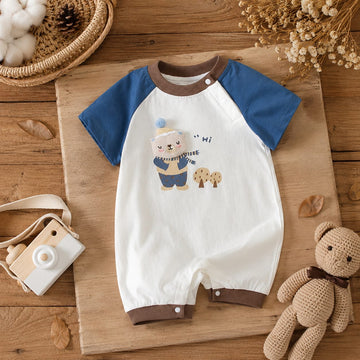 Hello Bear Cotton Baby Romper | Soft  Breathable Summer  Everyday Wear