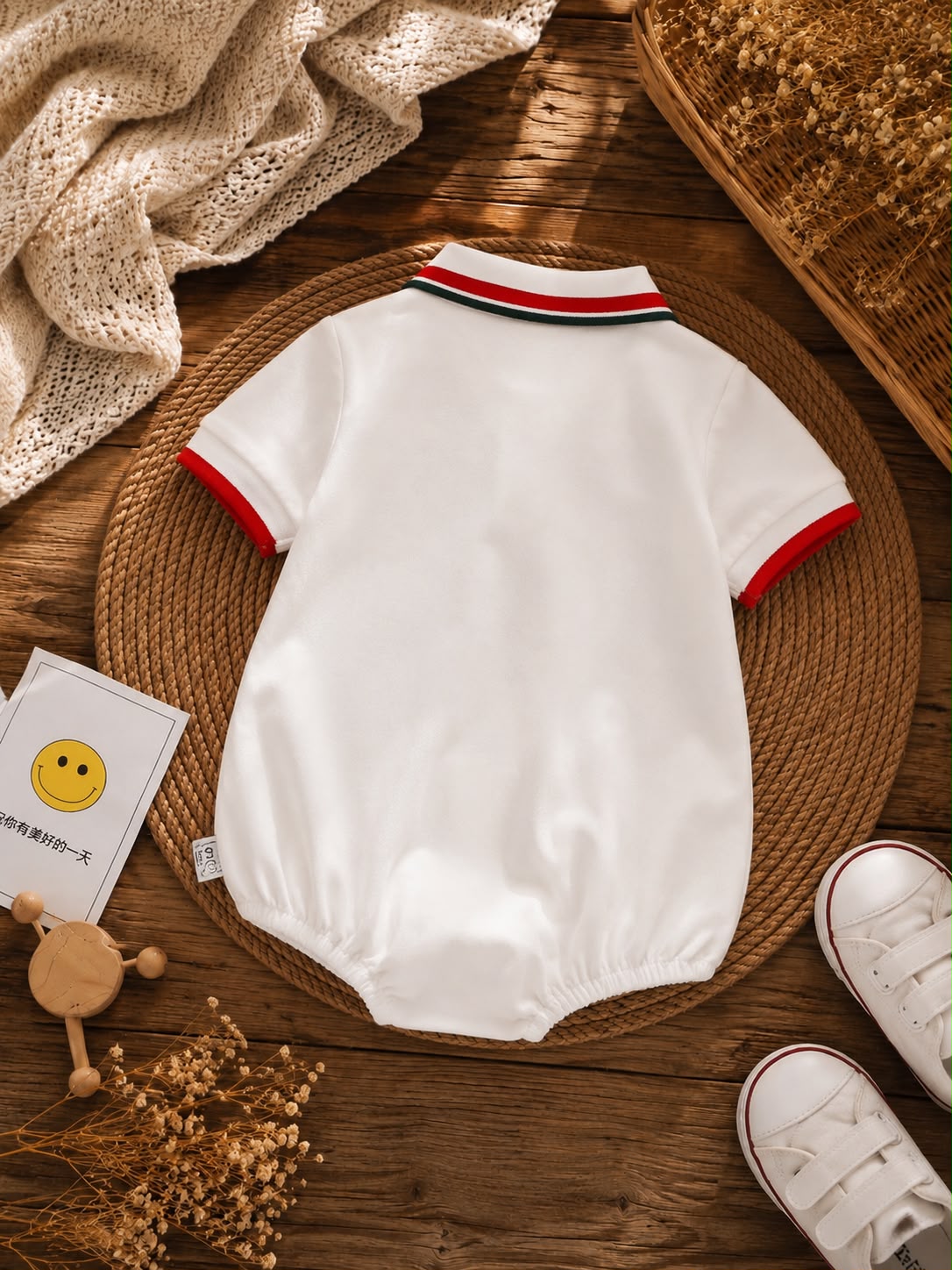 Summer Baby Cotton Polo Romper – Soft Half Sleeve Strawberry Romper