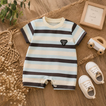 Summer Baby Cotton Striped Romper – Soft Half Sleeve Outfit