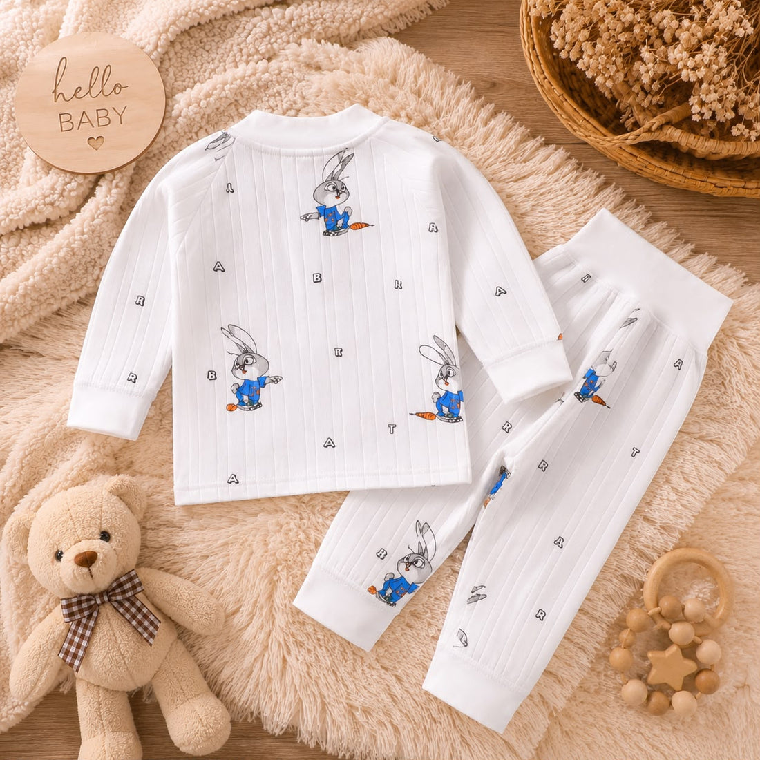 Baby Cotton Full Sleeve Co-Ord Set | Printed Top &amp; Jogger Pants