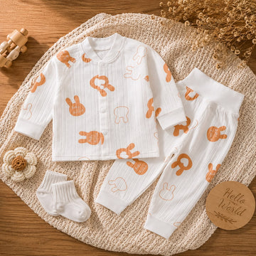 Baby Cotton Full Sleeve Co-Ord Set | Printed Top &amp; Jogger Pants