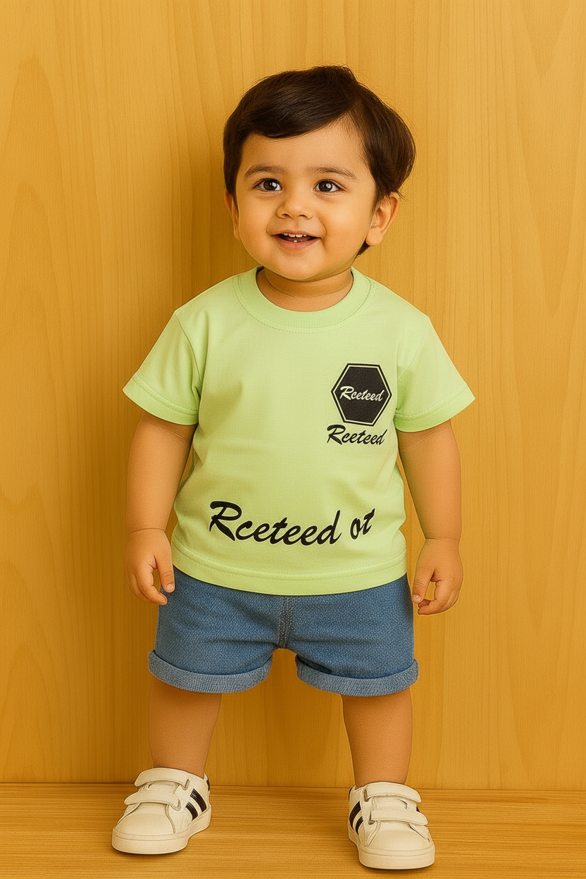 Child in light green t-shirt