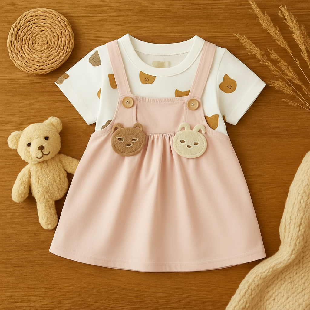 Light pink pinafore dress