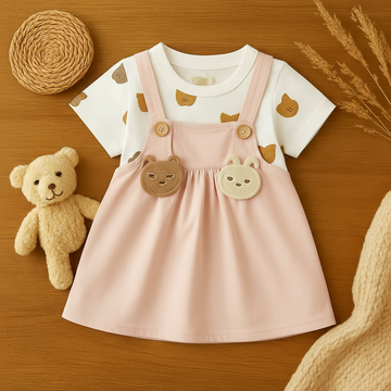 Light pink pinafore dress