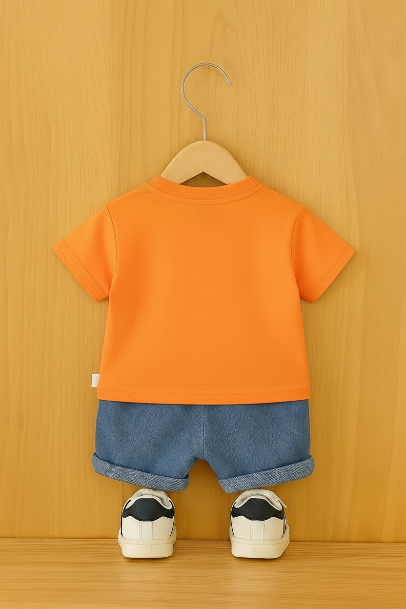 Orange t-shirt back view